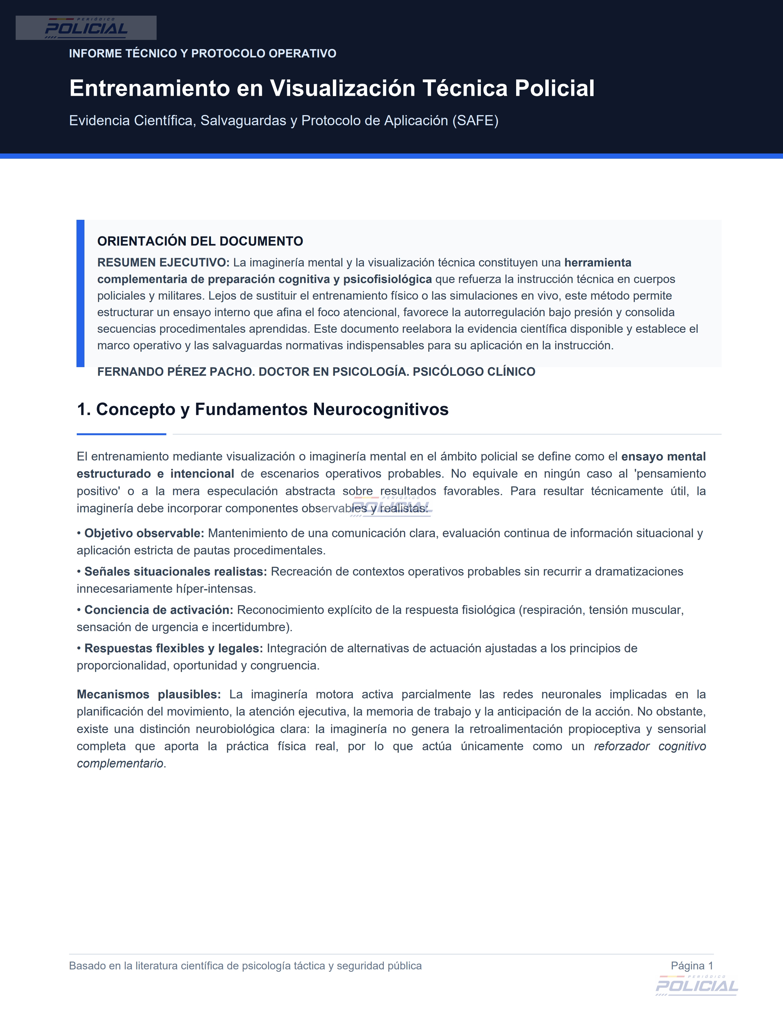 Entrenamiento en Visualización Técnica Policial