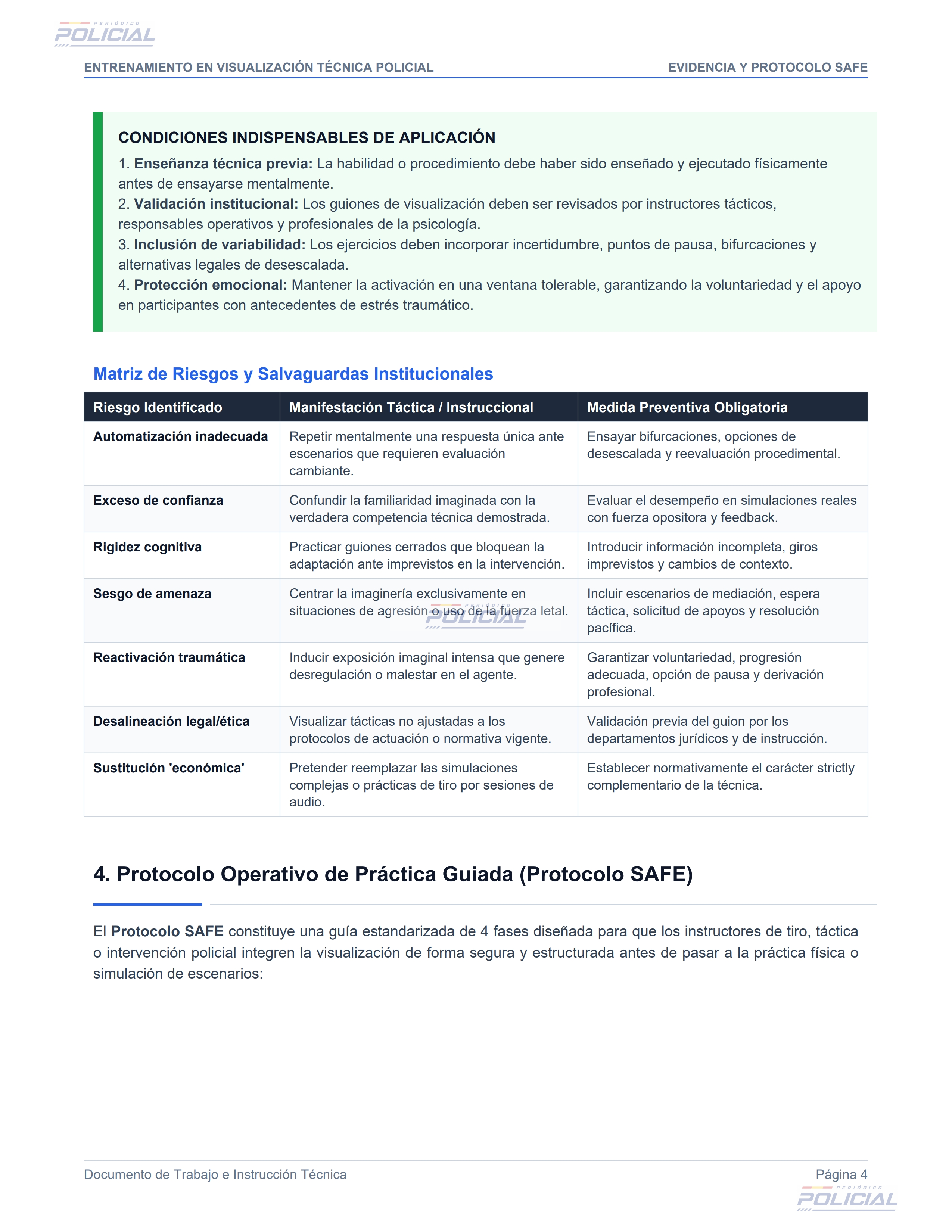 Entrenamiento en Visualización Técnica Policial