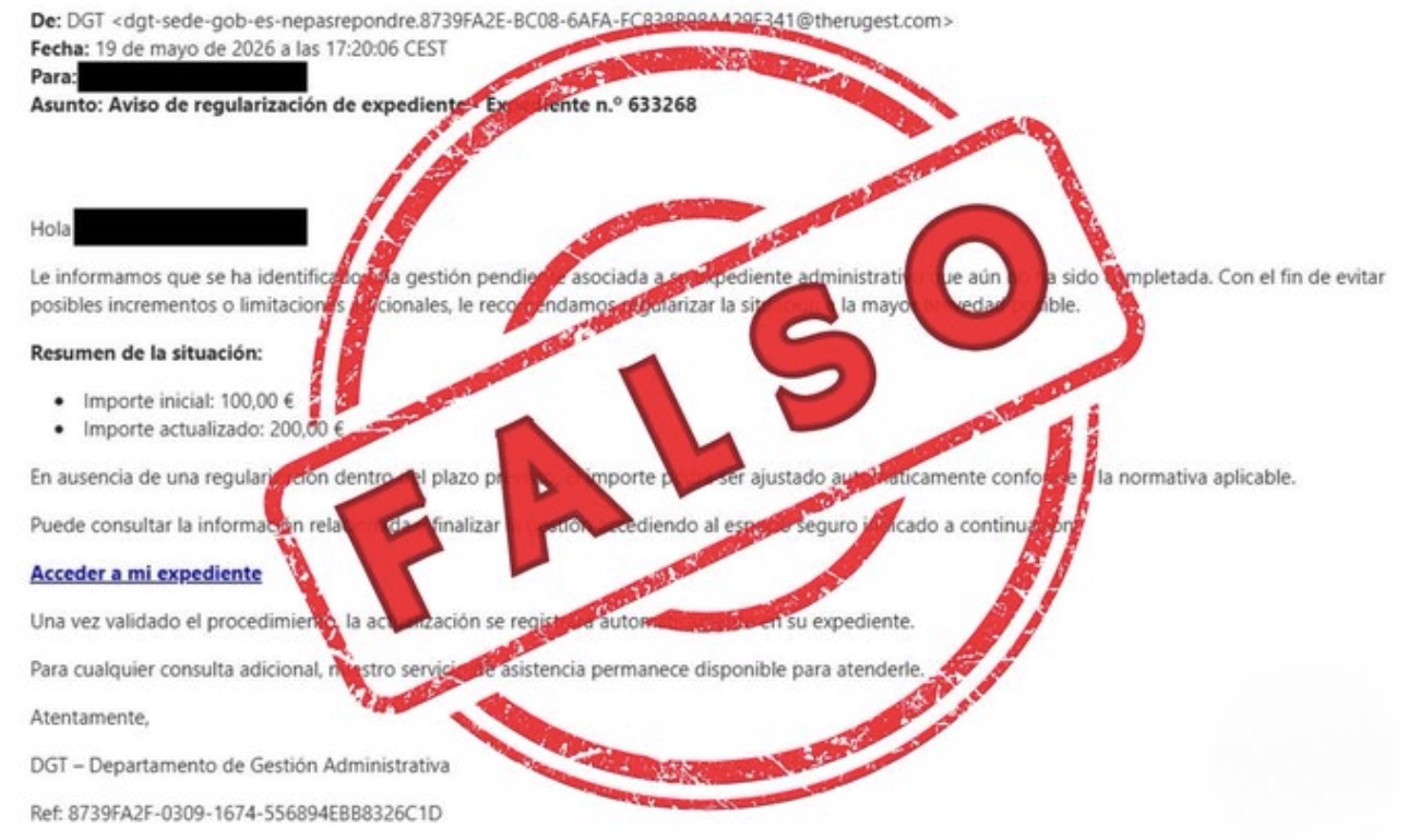 Interior alerta sobre una campaña de fraude que suplanta a la DGT mediante correos y SMS falsos