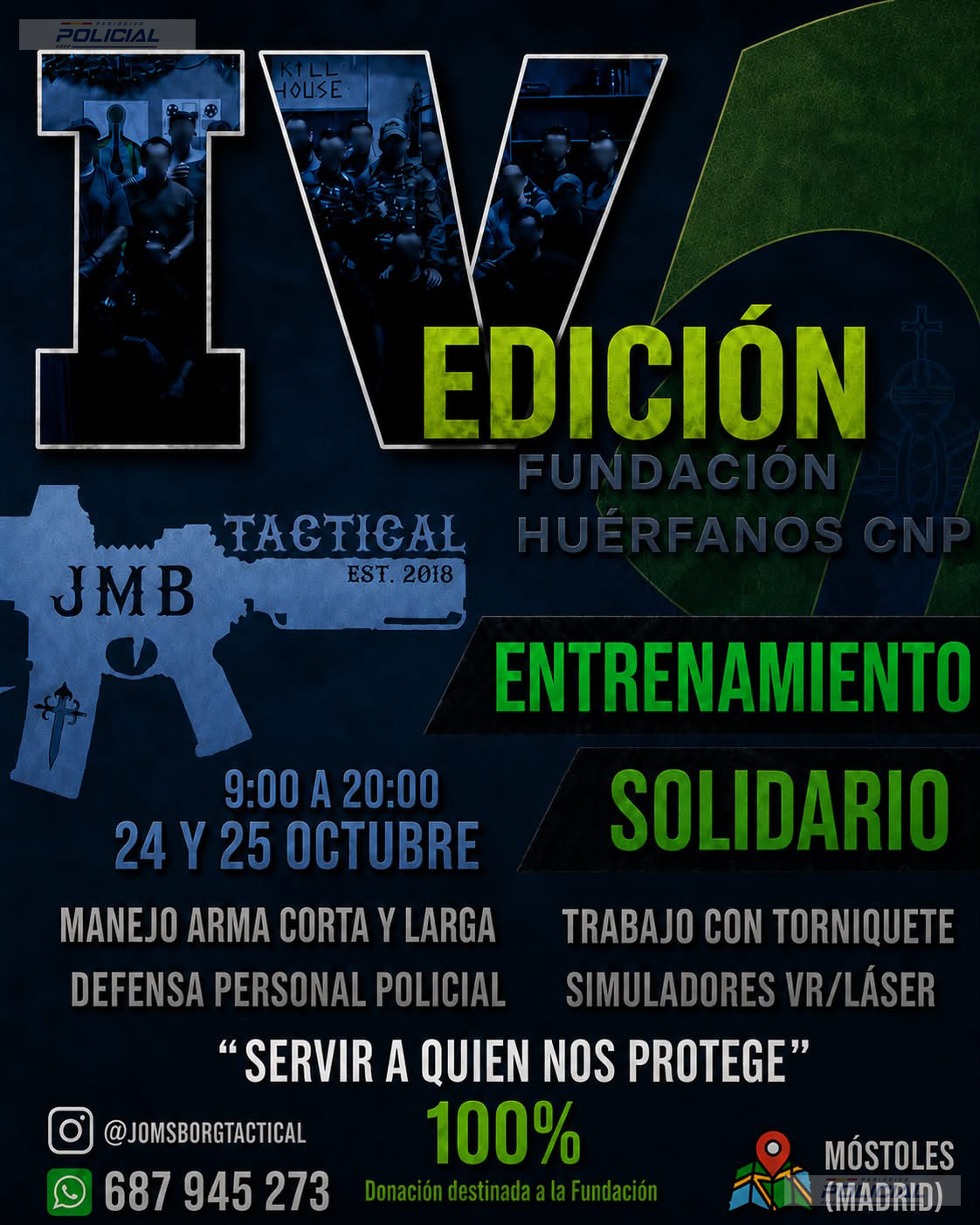 JMB Tactical celebrará en octubre la IV Edición de su Entrenamiento Solidario a beneficio de la Fundación Huérfanos del CNP