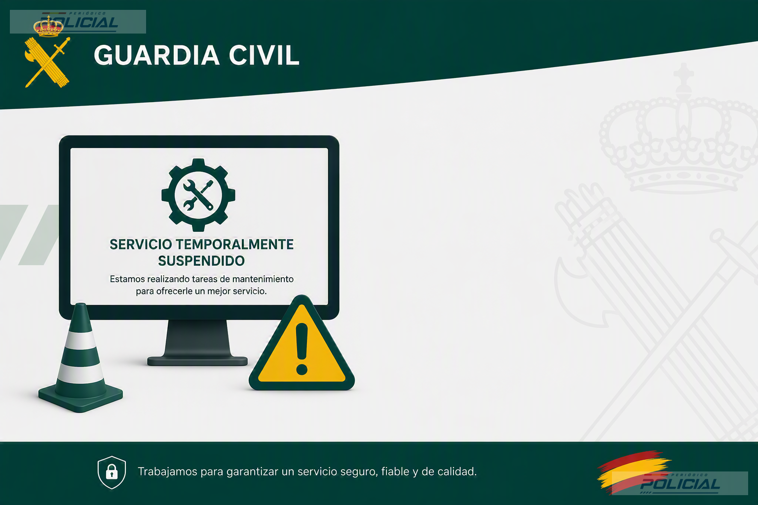 La Guardia Civil suspende temporalmente el acceso al área privada de su portal en Internet