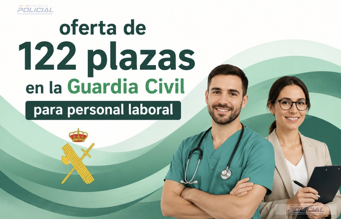 La Guardia Civil oferta 122 plazas de personal laboral en distintas especialidades