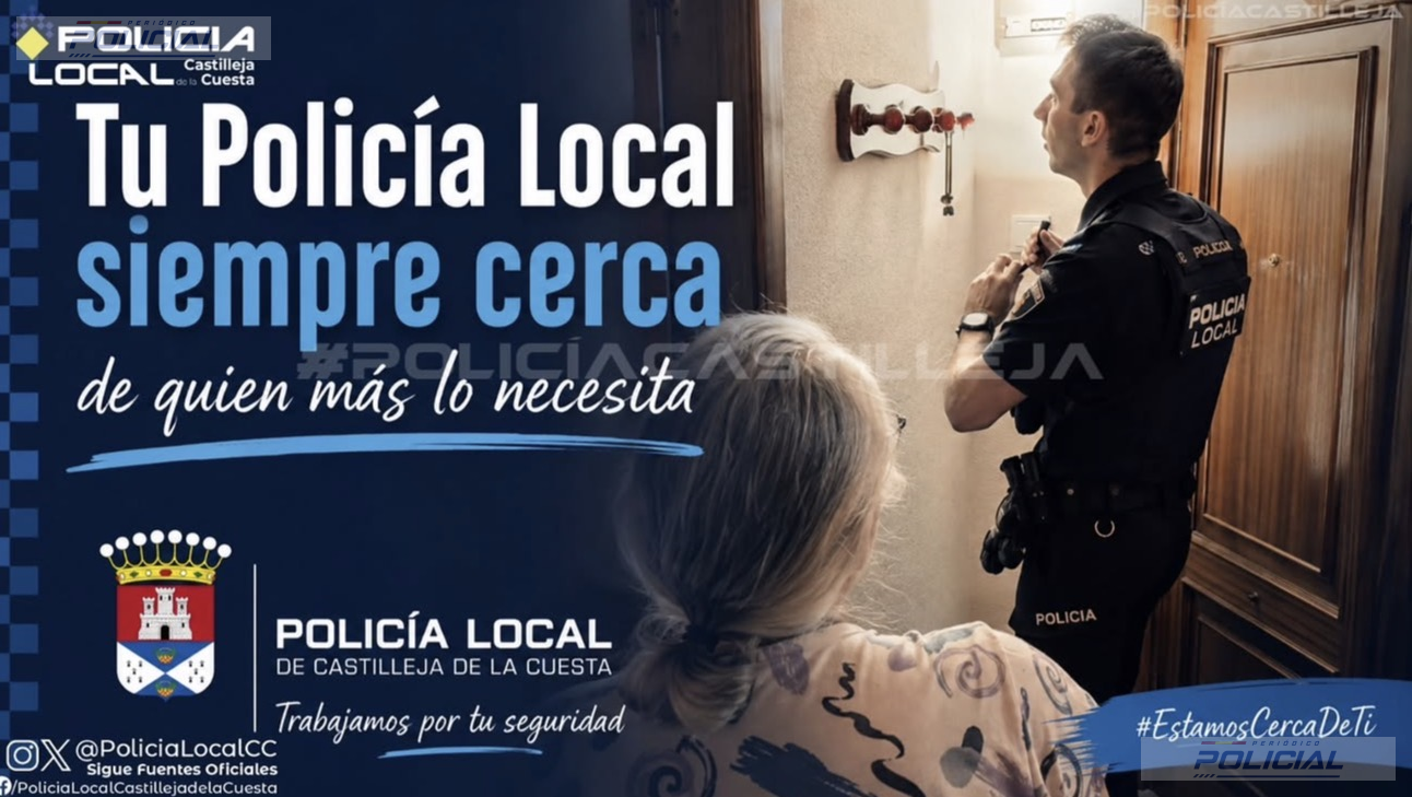 La Policía Local de Castilleja de la Cuesta auxilia a una persona mayor durante la ola de calor tras quedarse sin suministro eléctrico