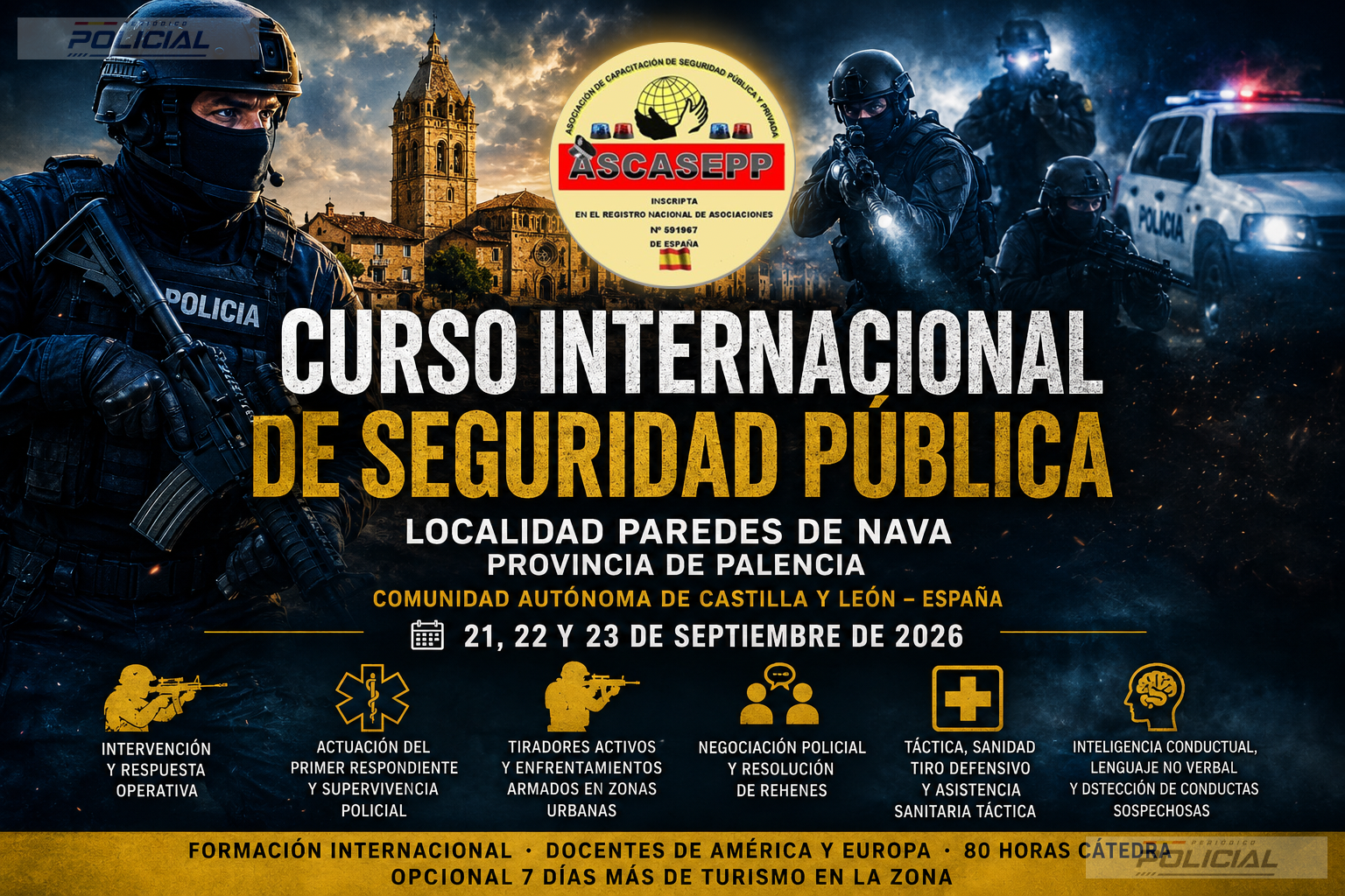 Paredes de Nava acogerá en septiembre un curso internacional de seguridad pública con instructores de América y Europa
