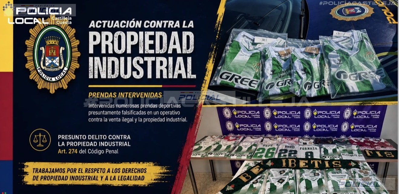 La Policía Local interviene numerosas prendas presuntamente falsificadas durante un dispositivo en Nueva Sevilla