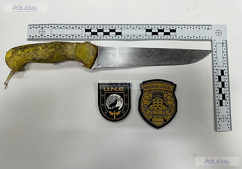 Amenazan con un cuchillo de 33 centímetros a dos policías locales en Las Palmas de Gran Canaria