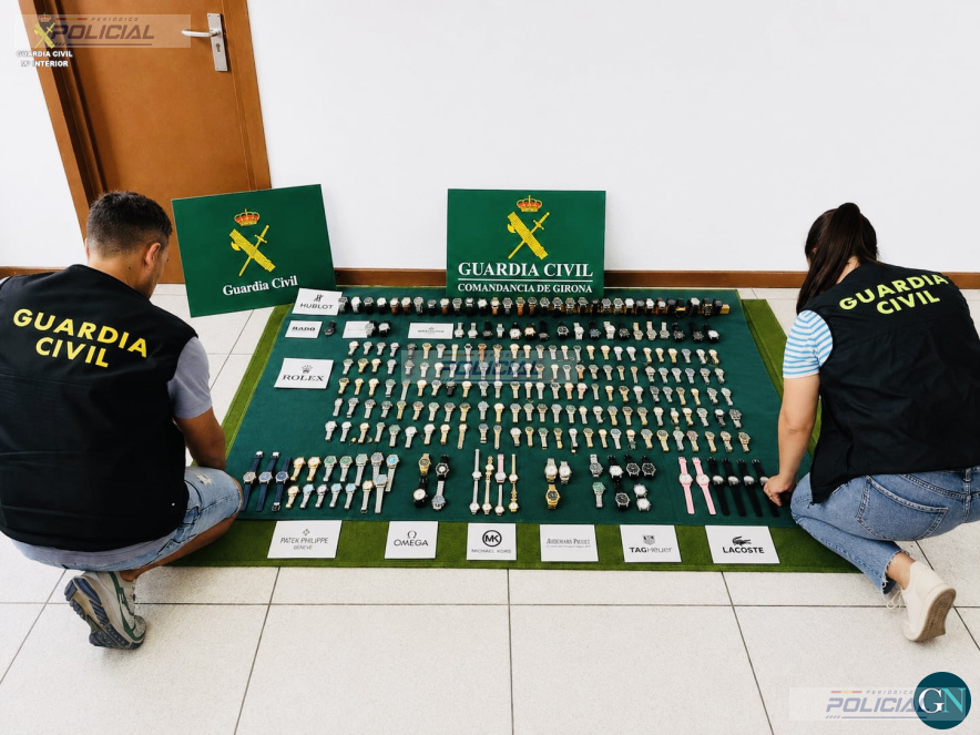 Golpe de la Guardia Civil a las falsificaciones en Empuriabrava: intervenidos 246 relojes valorados en más de 1,5 millones de euros