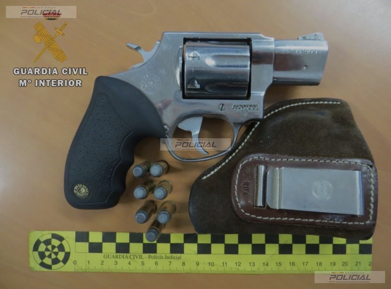 La Guardia Civil detiene en Tordesillas a una persona con un revólver cargado y le imputa los disparos efectuados el 21 de julio