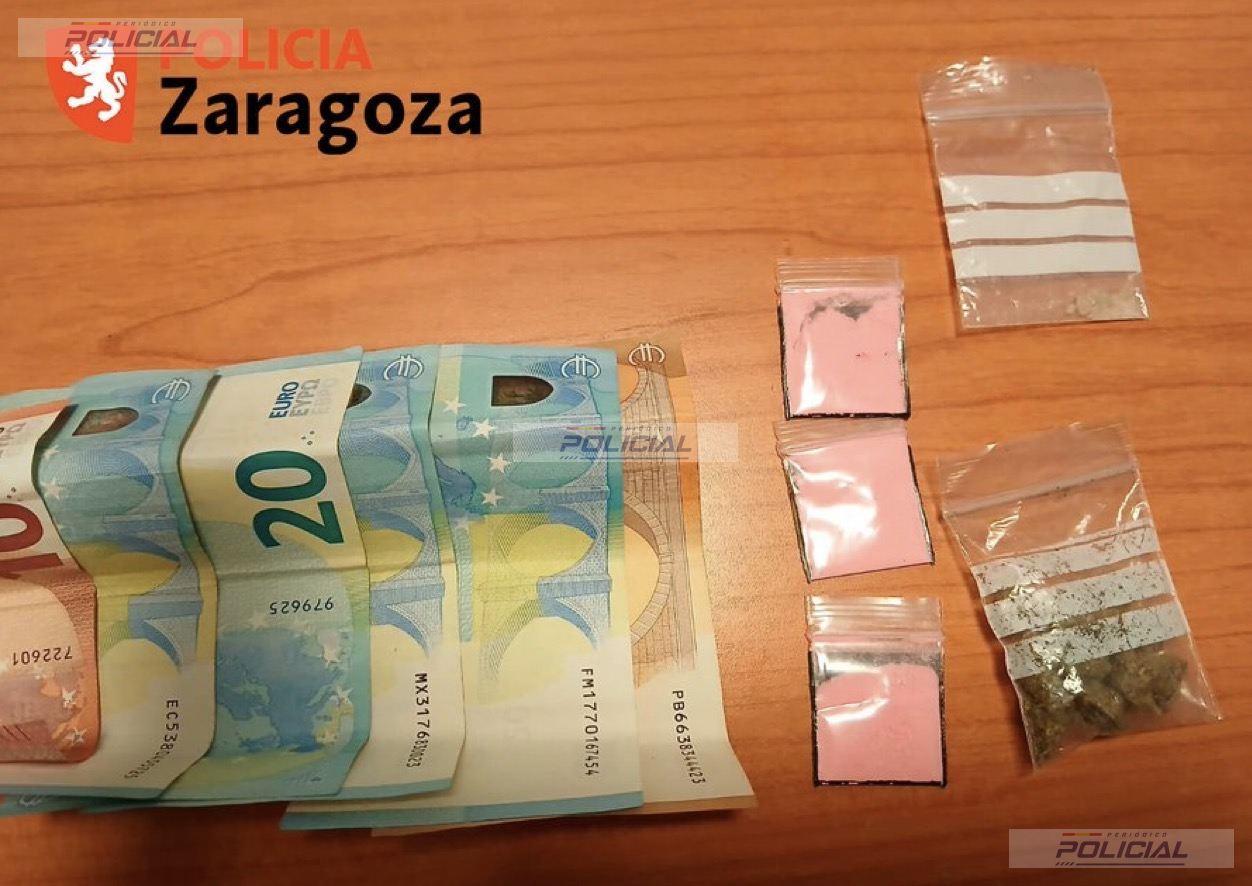 Detenido en Zaragoza un joven de 21 años tras huir en patinete y ser sorprendido con drogas preparadas en dosis y dinero