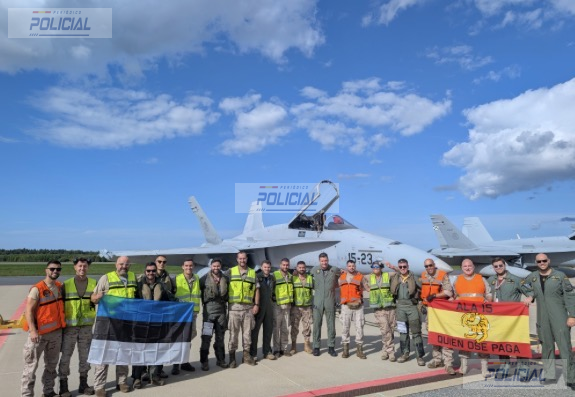 El destacamento ‘Ámbar’ completa su despliegue en Estonia con cuatro EF-18M para reforzar la defensa aérea del Báltico
