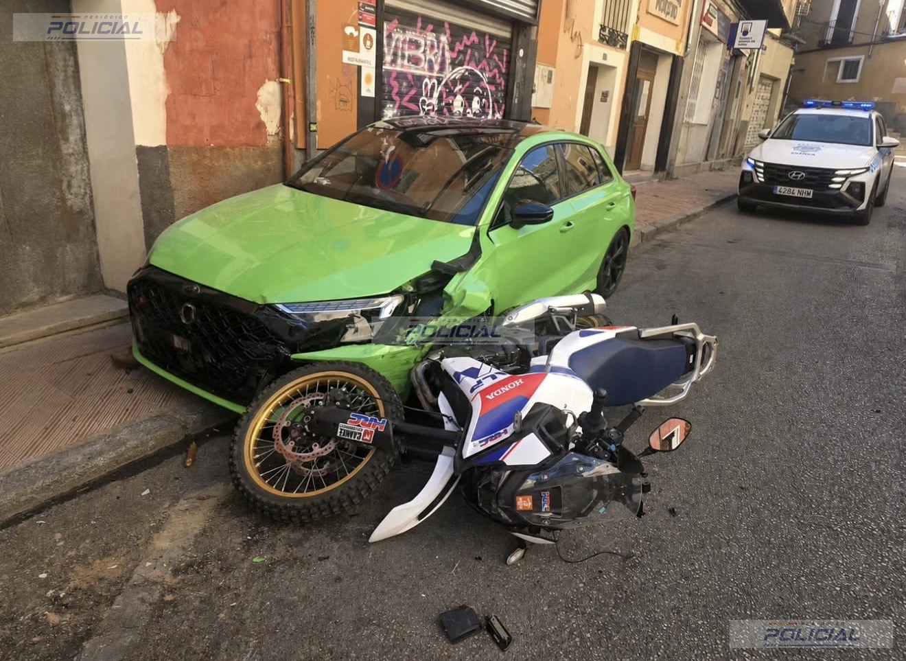 La Policía Local de Cuenca localiza al conductor que huyó tras un accidente con tres turismos y una motocicleta