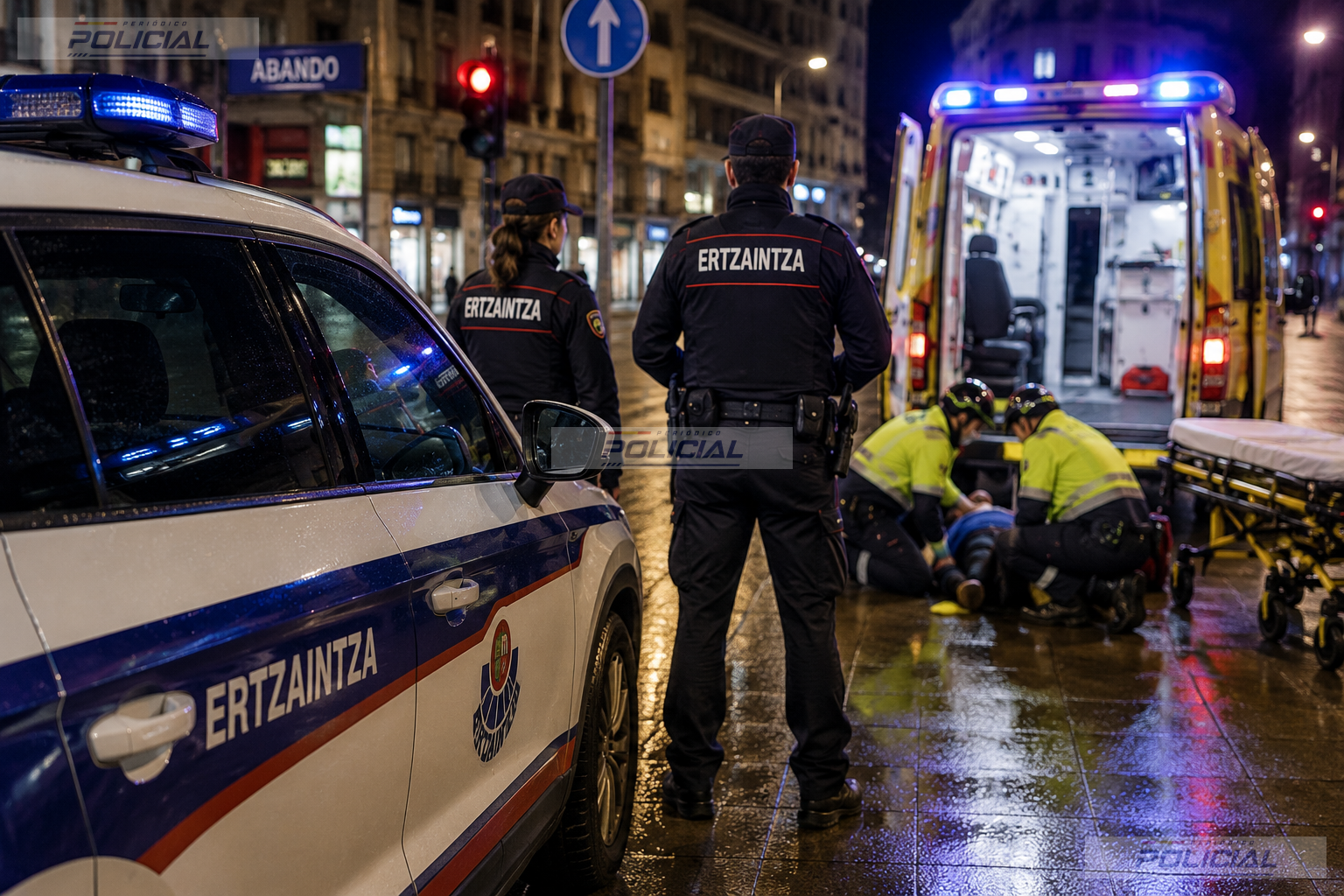 La Ertzaintza detiene a un joven acusado de clavar el cuello de una botella en la cara a otro hombre durante una pelea en Bilbao