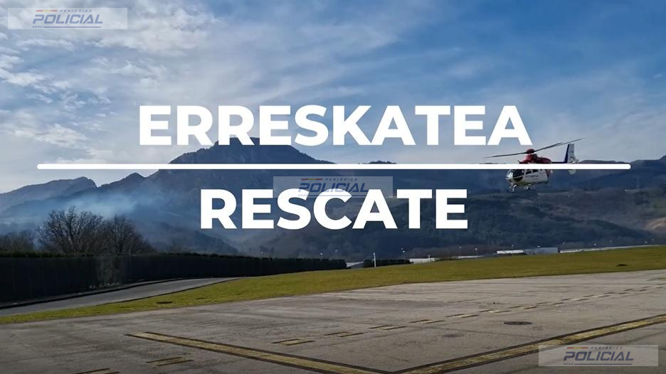 Rescatado en helicóptero un hombre de 64 años tras sufrir una caída en una zona de monte de Asparrena