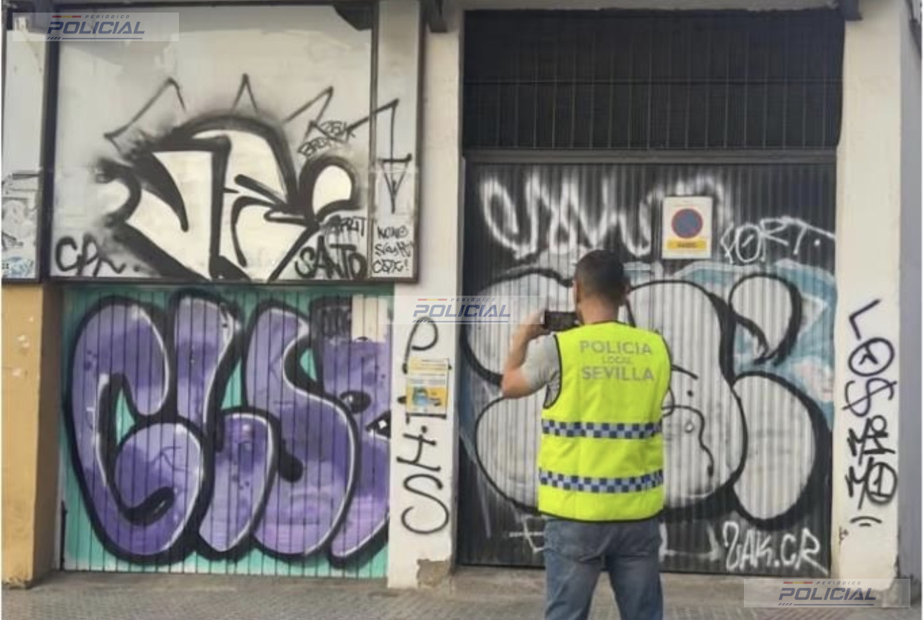 Condenado el autor de numerosas pintadas vandálicas en edificios históricos de Sevilla tras una investigación de la Policía Local