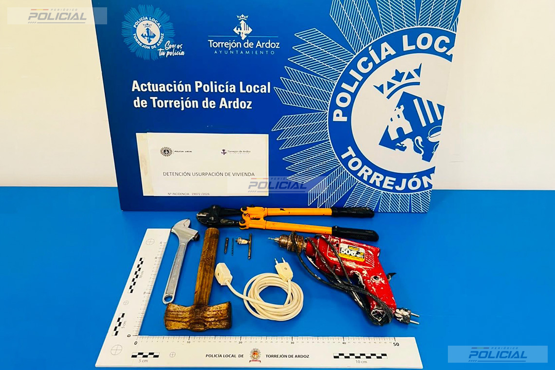 La Policía Local de Torrejón de Ardoz evita la ocupación de cuatro inmuebles y detiene a dos personas