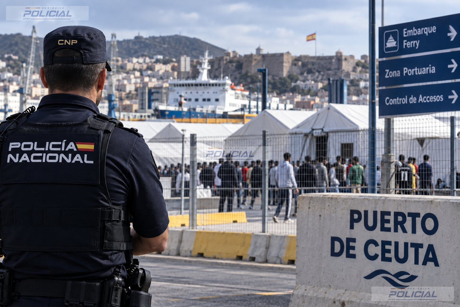 El SUP pide paralizar el campamento para unos 1.000 migrantes en el Puerto de Ceuta hasta evaluar sus condiciones de seguridad