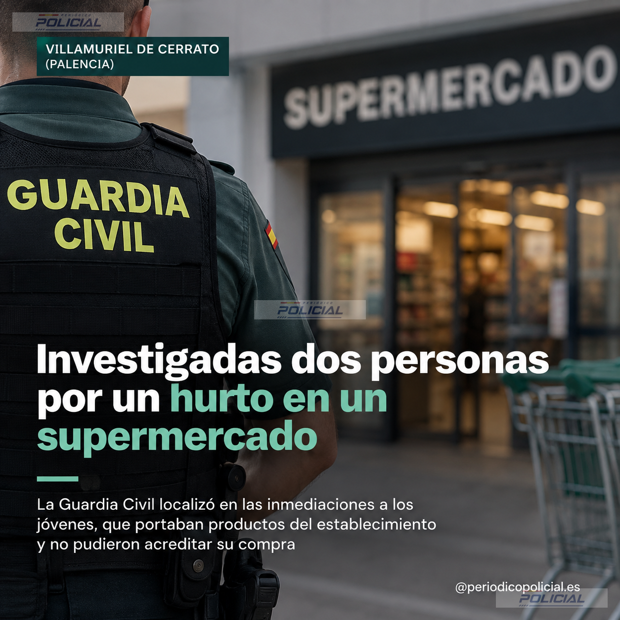 Investigadas dos personas por un hurto en un supermercado de Villamuriel de Cerrato