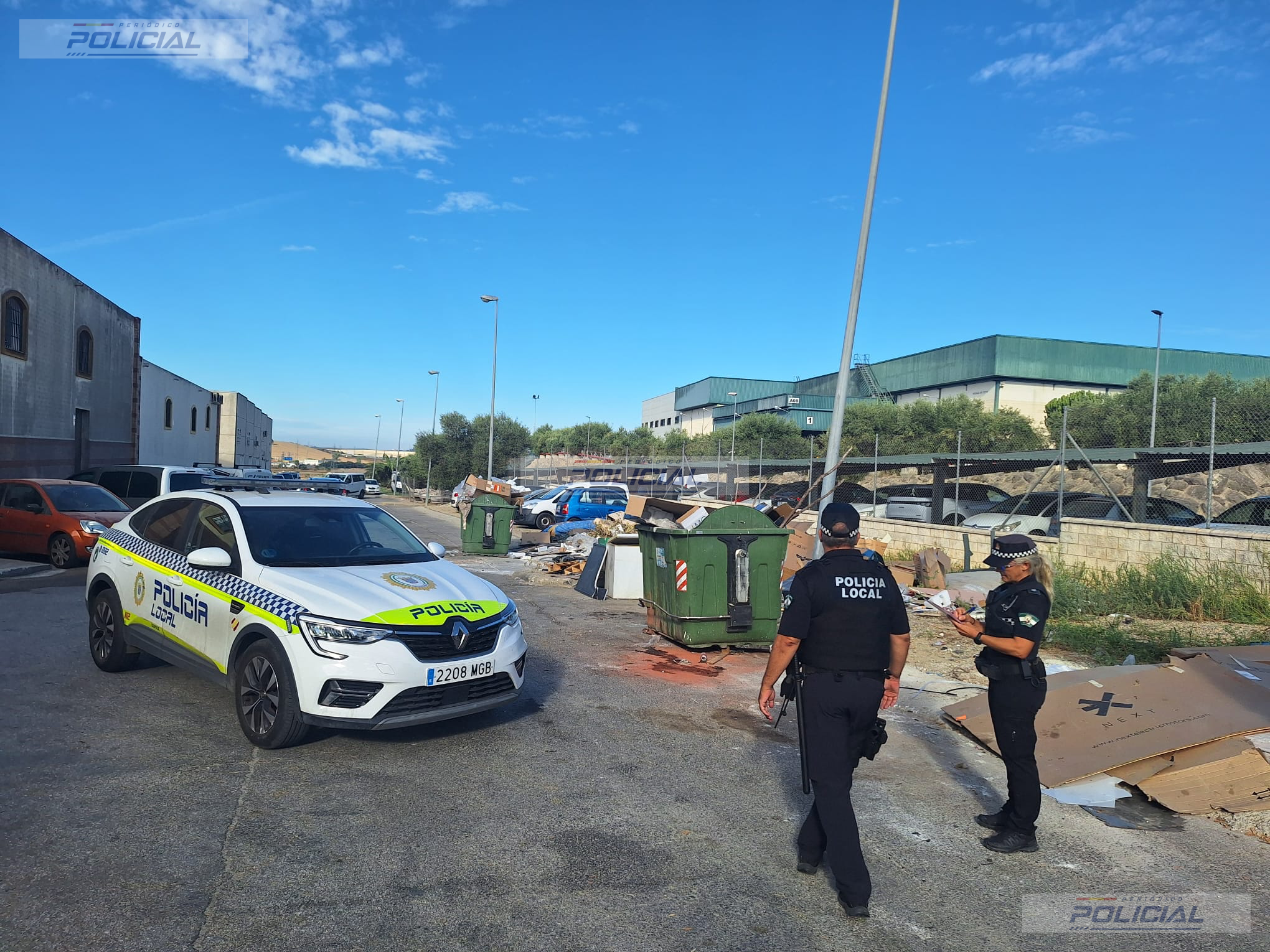 La Policía Local denuncia dos vertidos ilegales en el Polígono Industrial El Portal