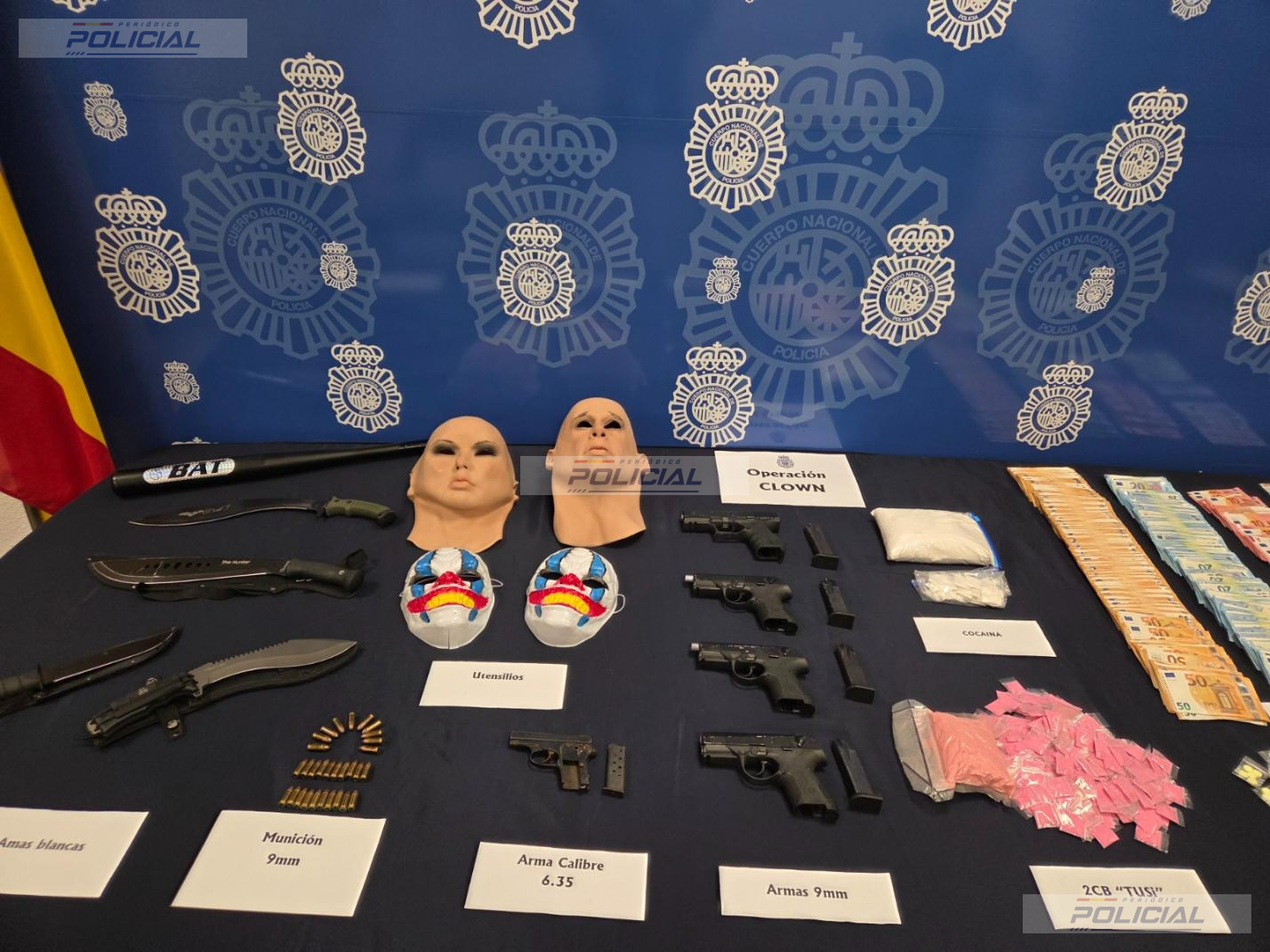 Tres detenidos en Marbella con cinco pistolas y drogas sintéticas tras localizar un vehículo utilizado como “caleta”