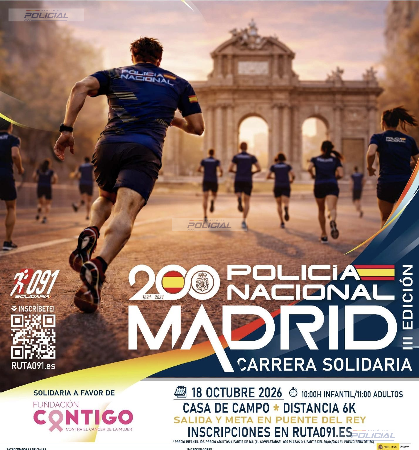 La Policía Nacional celebrará en Madrid la III Ruta 091 a favor de la investigación contra el cáncer de la mujer
