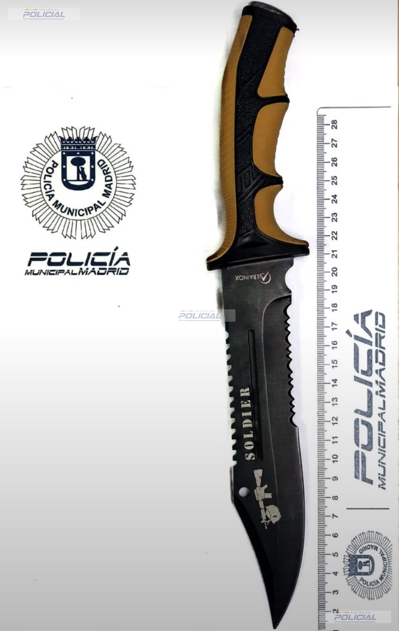 Detenido en Madrid un hombre que llevaba un machete de 36 centímetros oculto en el pantalón