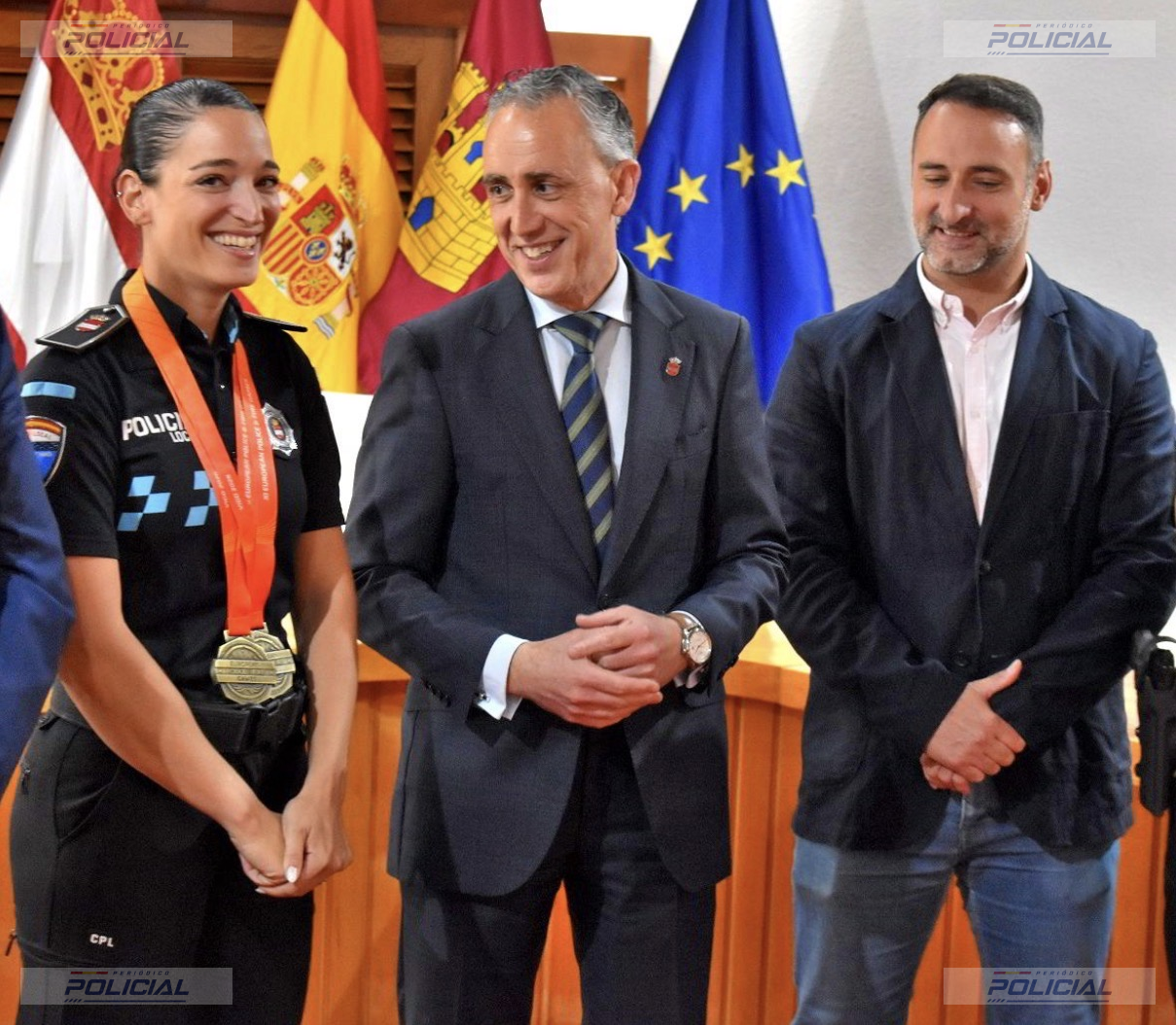 La policía local Fátima Hernández logra dos oros en los Juegos Europeos de Policías y Bomberos de Vigo
