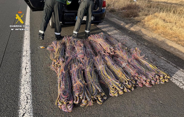 La Guardia Civil recupera cerca de 600 kilos de cobre robado en Cáceres y detiene a dos personas
