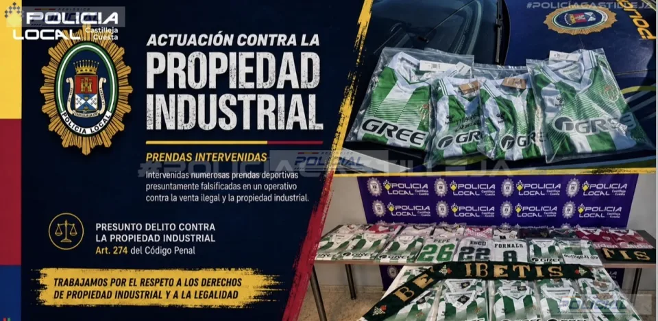La Policía Local interviene numerosas prendas presuntamente falsificadas durante un dispositivo en Nueva Sevilla