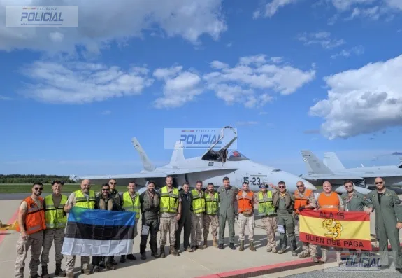 El destacamento ‘Ámbar’ completa su despliegue en Estonia con cuatro EF-18M para reforzar la defensa aérea del Báltico