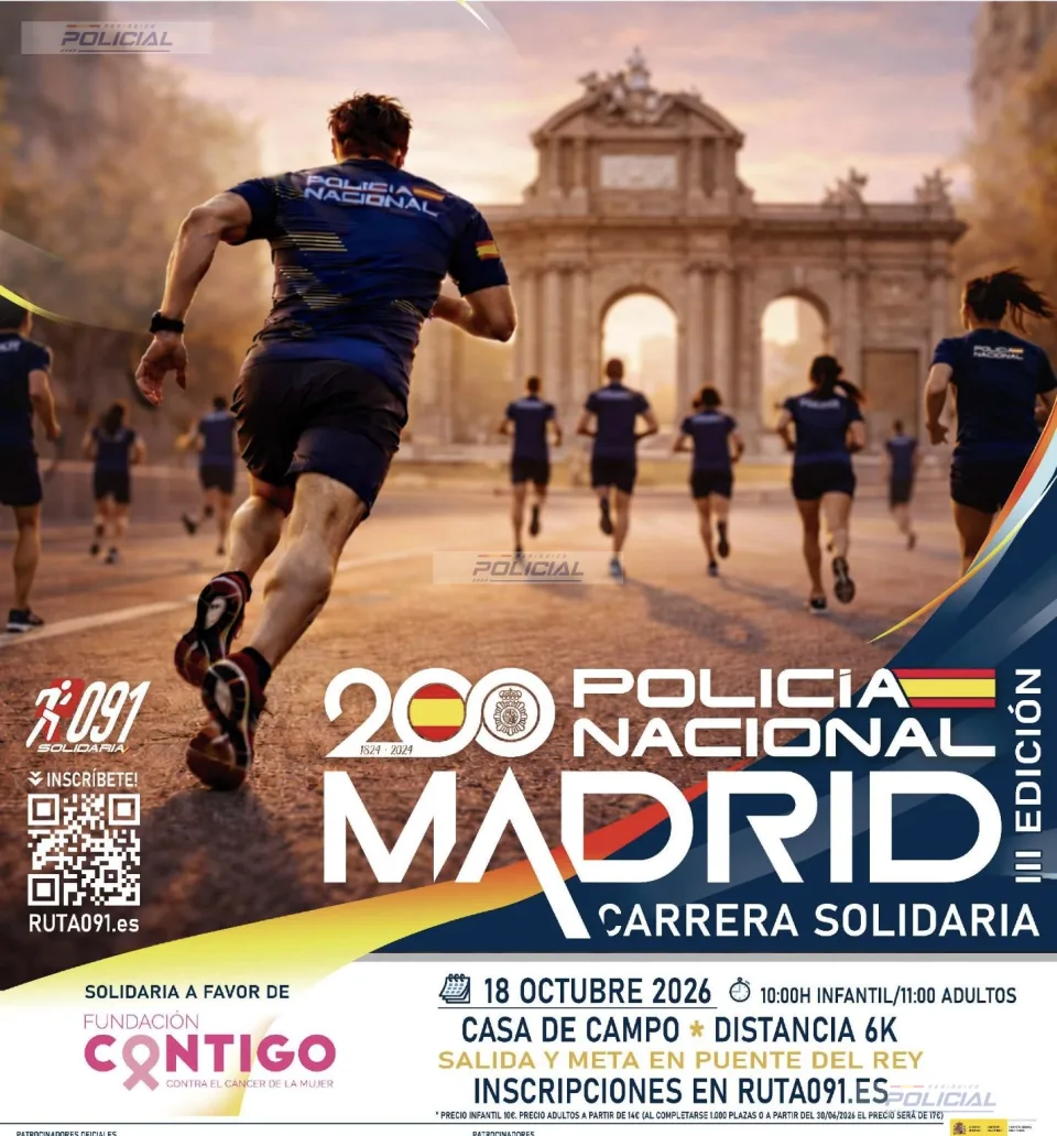 La Policía Nacional celebrará en Madrid la III Ruta 091 a favor de la investigación contra el cáncer de la mujer